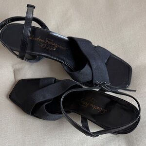 Salvatore Ferragamo Black Strappy Sandals